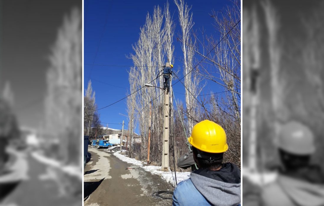 بهینه سازی ۷۰۰ متر شبکه سیمی فشار ضعیف روستای کوشکک بخش آسارا