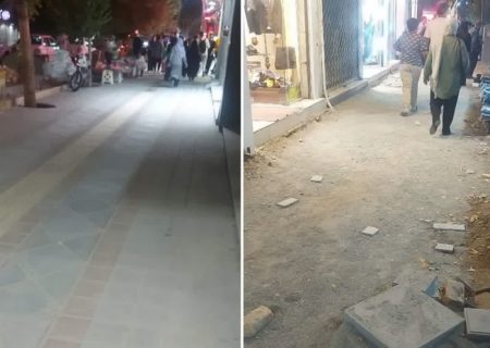 پیاده راه سازی و تسطیح خیابان شهید بهشتی کرج در حال انجام است
