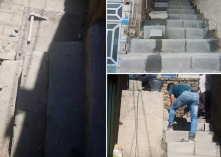 تعبیه و نصب ۳۴۰ عدد پله در کوچه های اسلام آباد