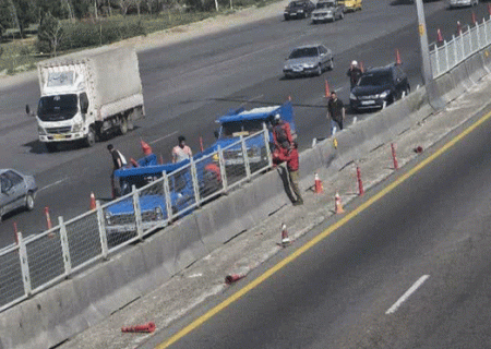 اجرای پروژه‌ نصب حفاظ ميانی در آزادراه کرج_قزوین