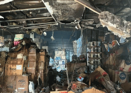 حریق در انبار یک فروشگاه زنجیره ای در باغستان غربی