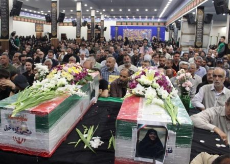 وداع با شهیدان محسن کوه‌خیل و فاطمه صالحی در ساوجبلاغ